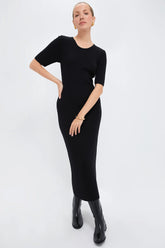 Black Tencel and Cashmere Geneva Dress